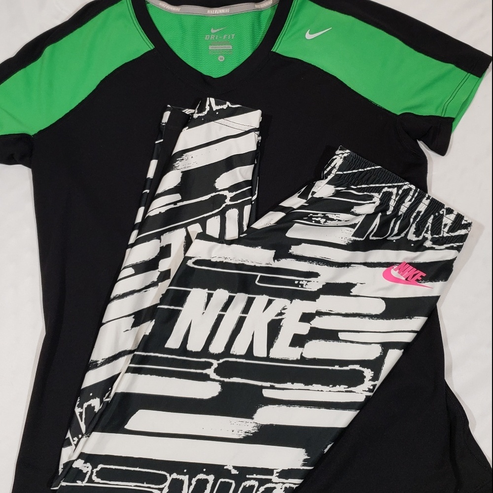 Nike Leggings and Short Sleeve Top EUC